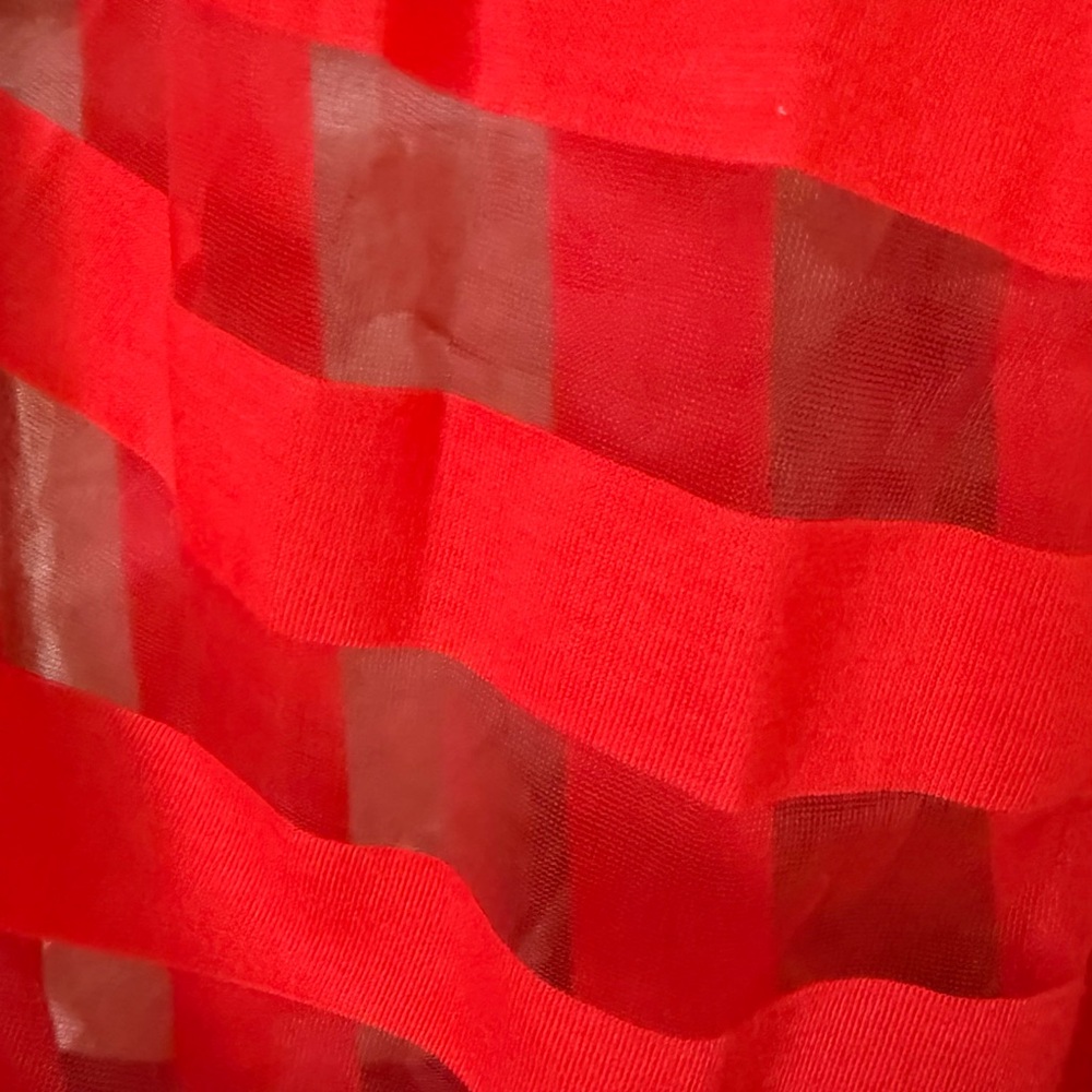 Red Sheer Striped Infinity Scarf - Picture 3 of 9